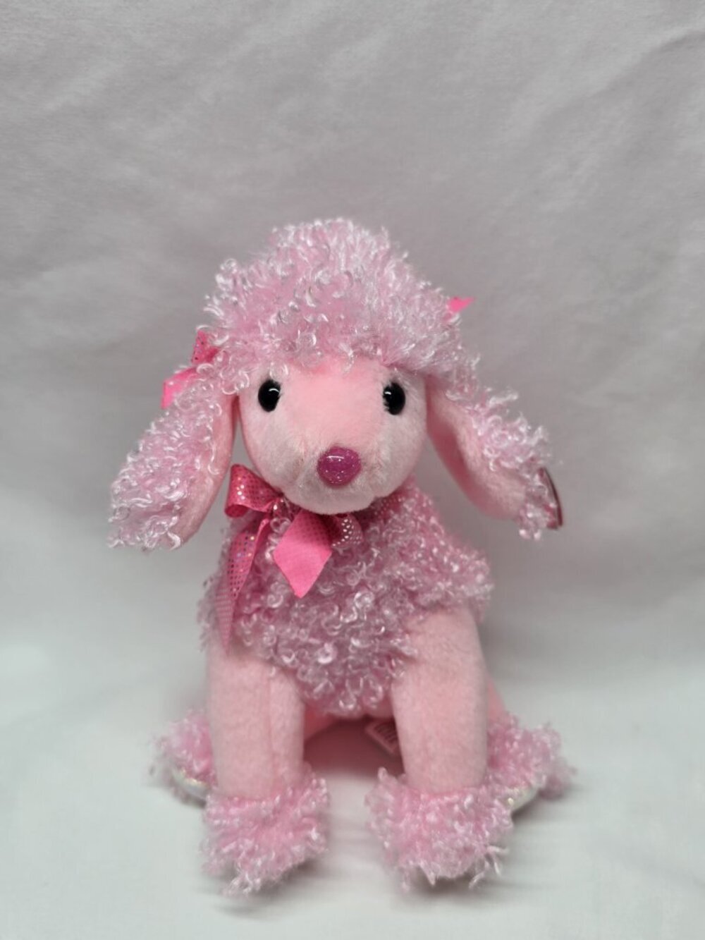 TY Beanie Babies 2005 Plush Fuzzy Pink Poo Mini Pink Poodle Stuffed Animal